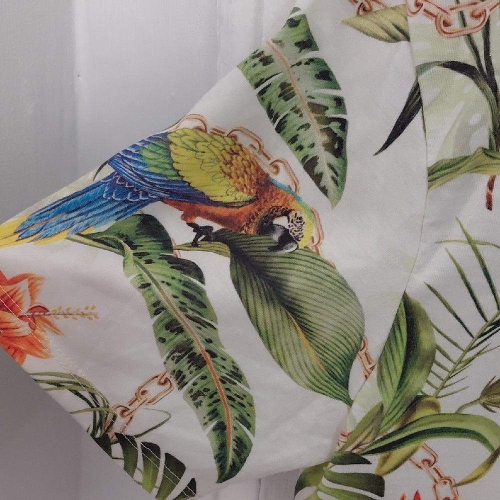 Zara Multicolor Tropical Bird T-Shirt - Picture 7 of 8